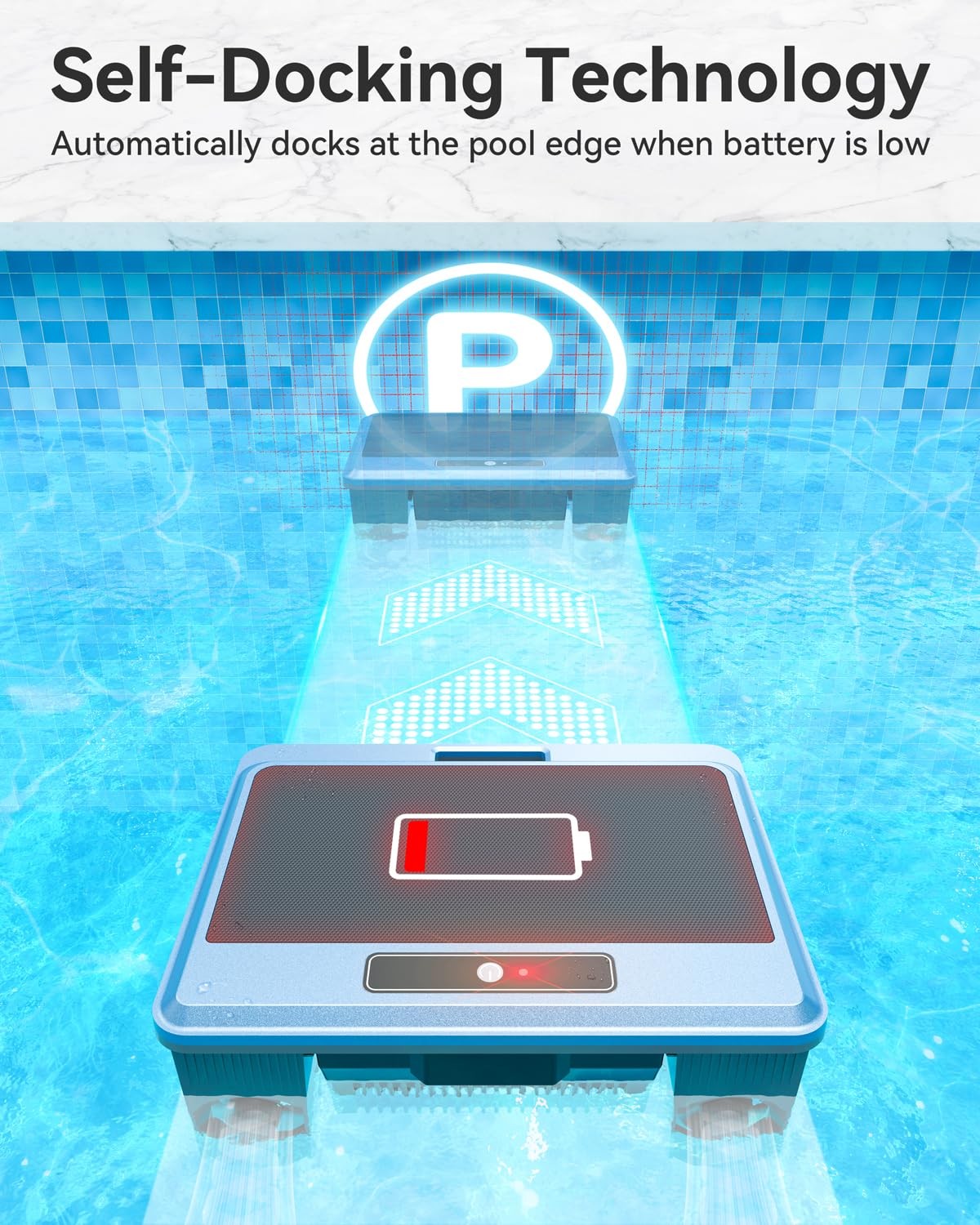 Poofata F1T Solar Powered Robotic Pool Skimmer Surface Cleaner with APP Suppo…