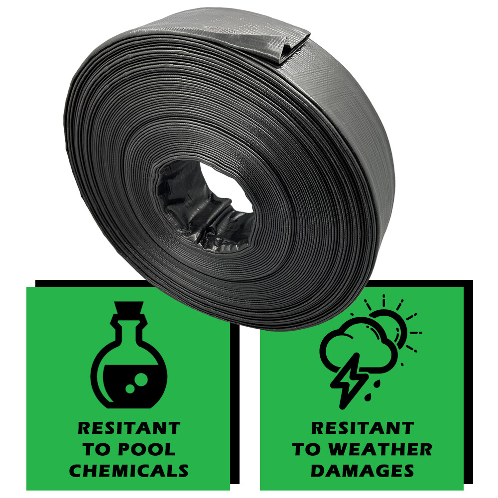 Primal Accessories Backwash Hose 1.5 in x 100 ft Black Commercial Grade 43.5 psi