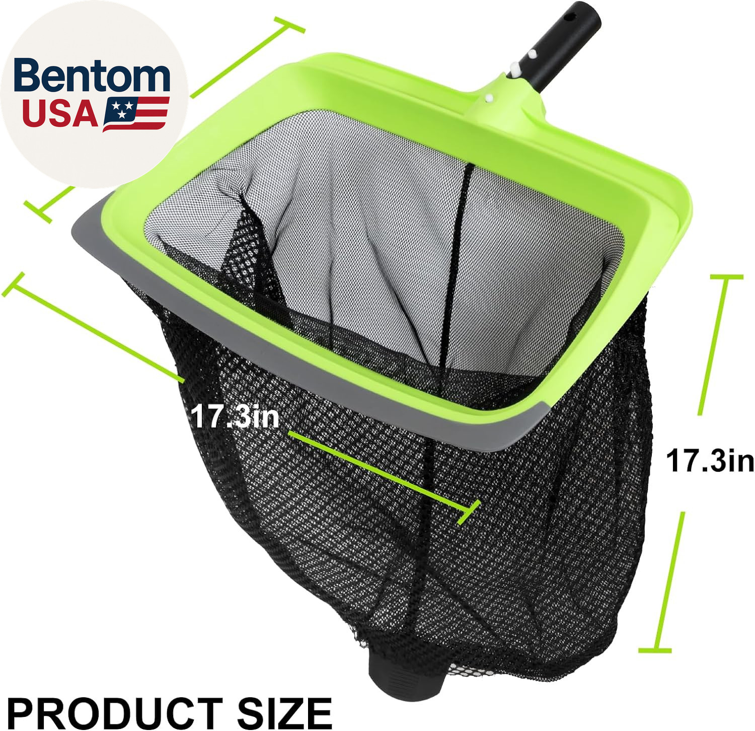 Swimming Pool Leaf Skimmer Net,Rubber Lip & Reinforced Frame Double-Layer Deep R
