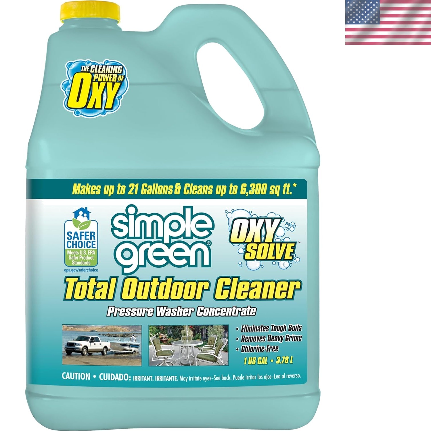 1 Gallon Oxy Solve Peroxide Outdoor Cleaner – Safe for Wood & Concrete Surfaces