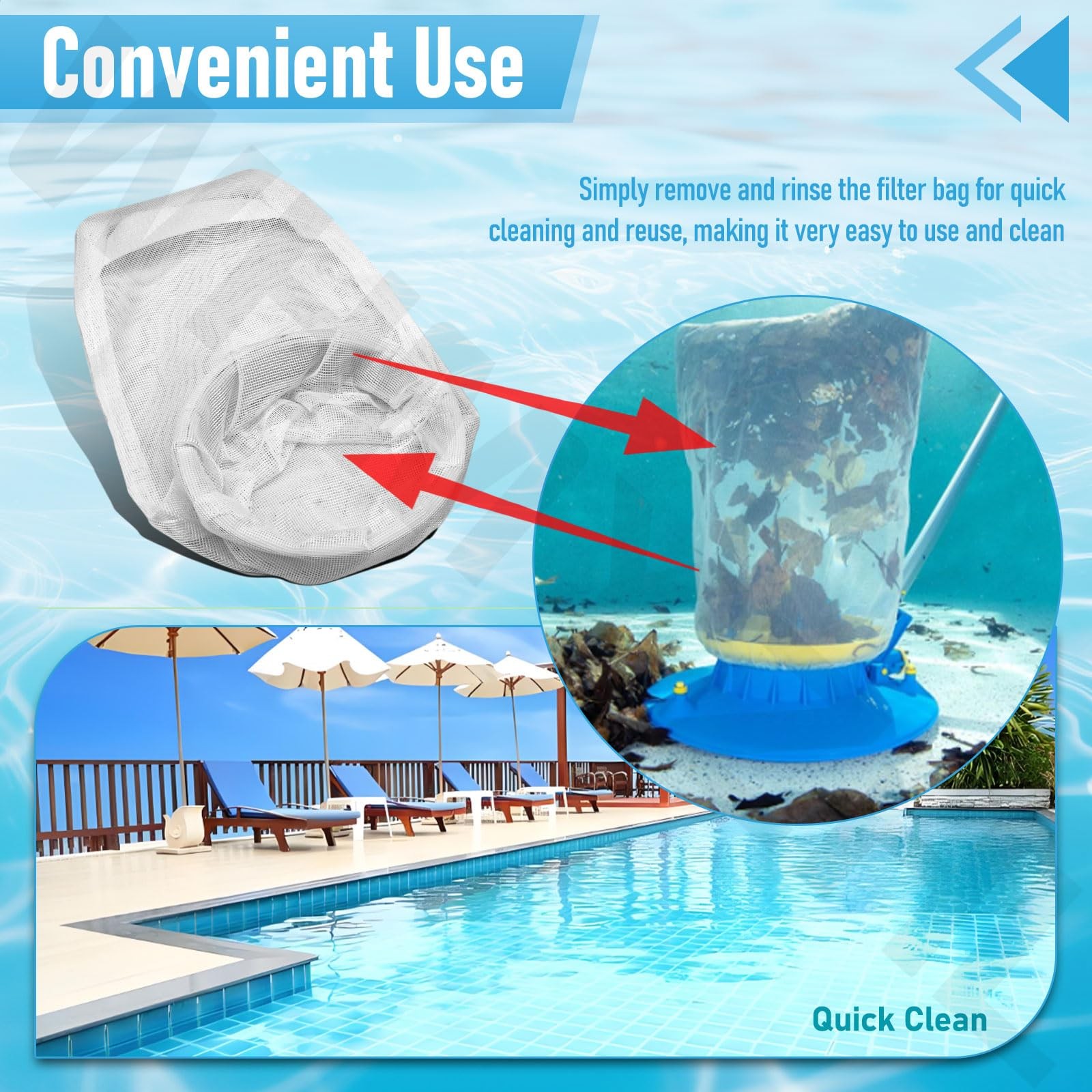 AXW538 Pool Cleaner Pool Leaf Canister Permanent Bag for Hayward Pool Leaf Ca…