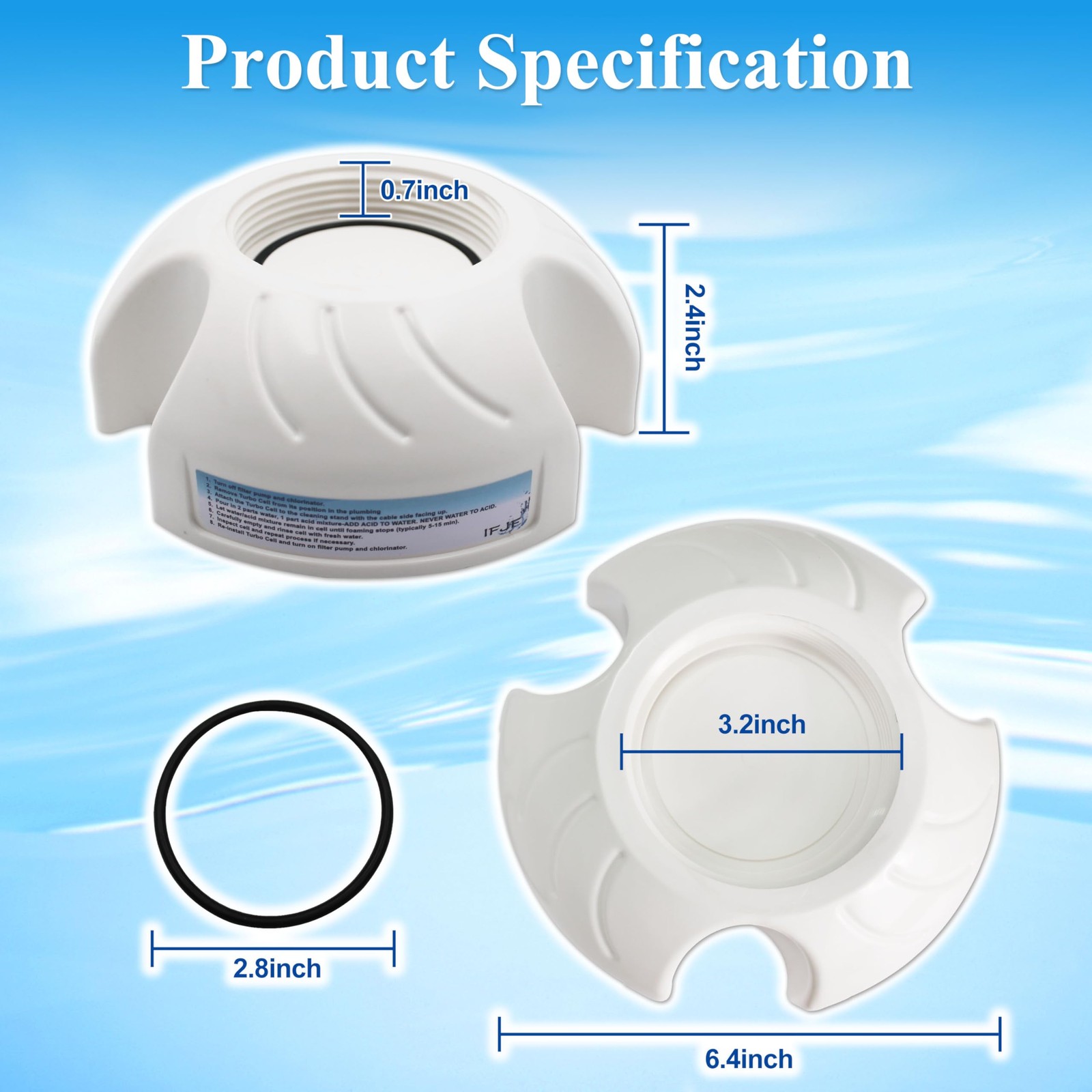 New Pool Salt Cell Cleaning Stand Cap W/ O-ring For Hayward / Goldline T-Cell