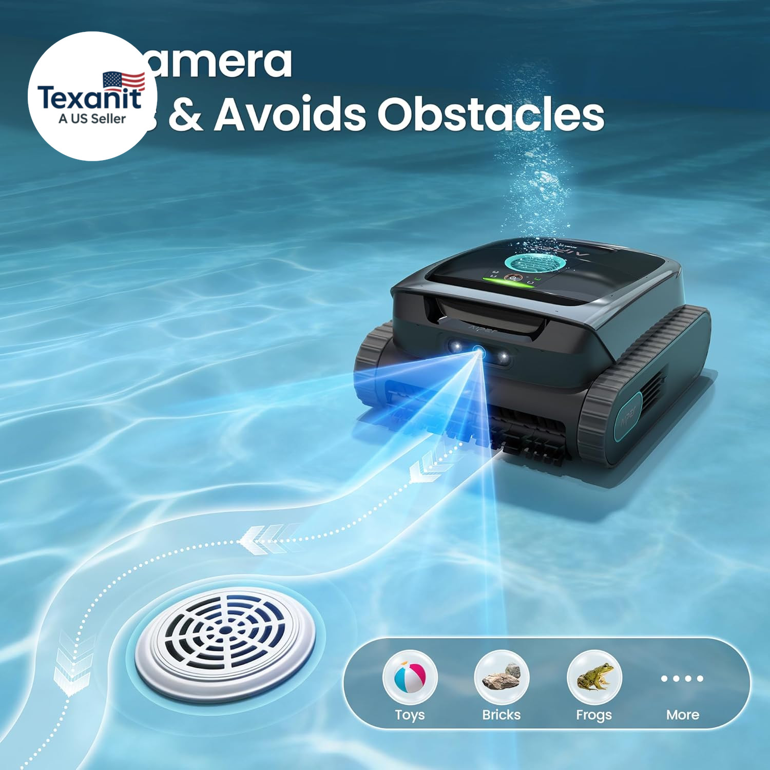 Scuba V3 AI Vision Cordless Robotic Pool Cleaner, 10X Faster Pool Cleaning with