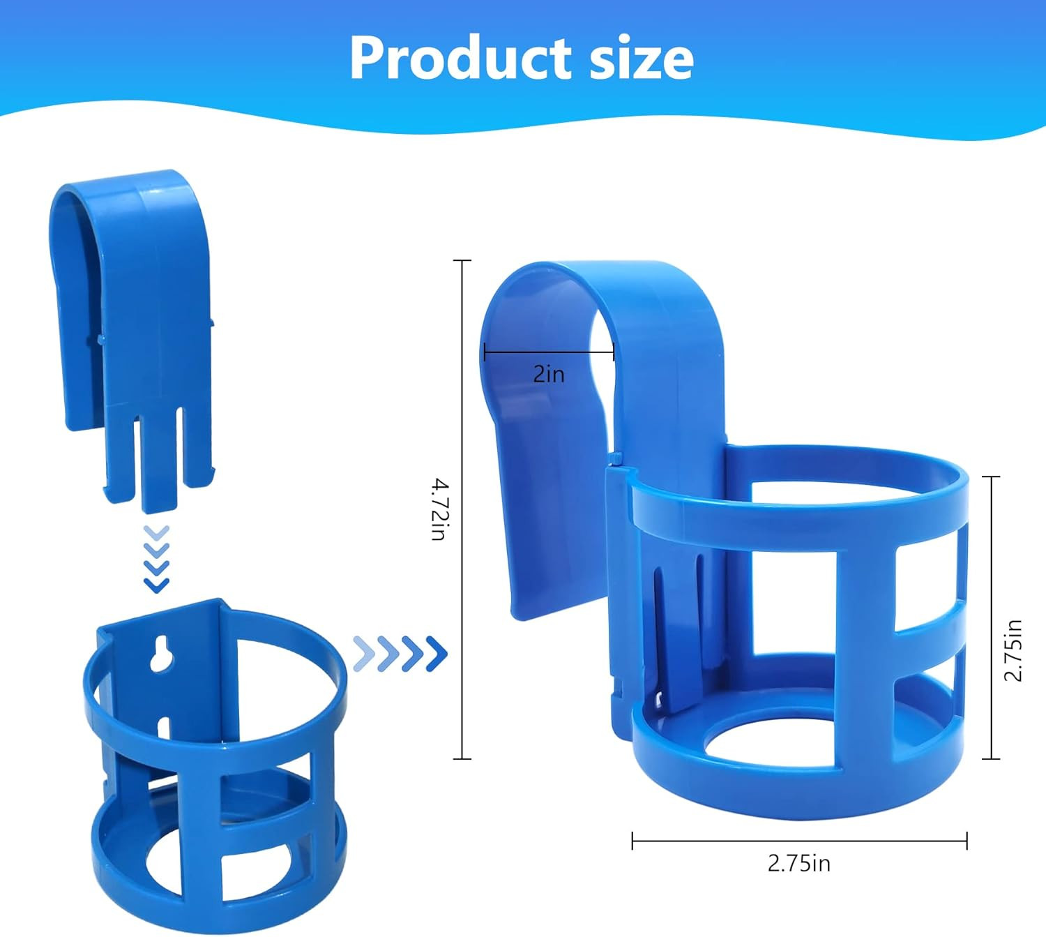 Poolside Cup Holder for above Ground Pools, Pool Drink Holders for Party ONLY FI