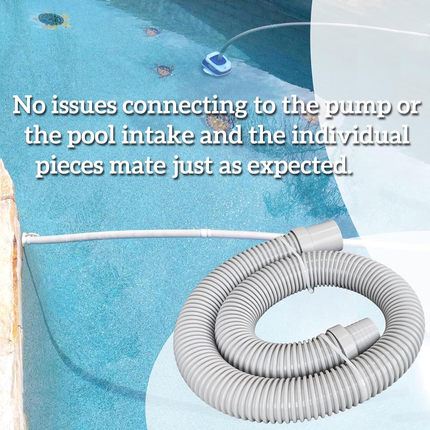 High-Quality 4 Feet Pool Vacuum Hose Replacement for Hayward V532LG, Gray