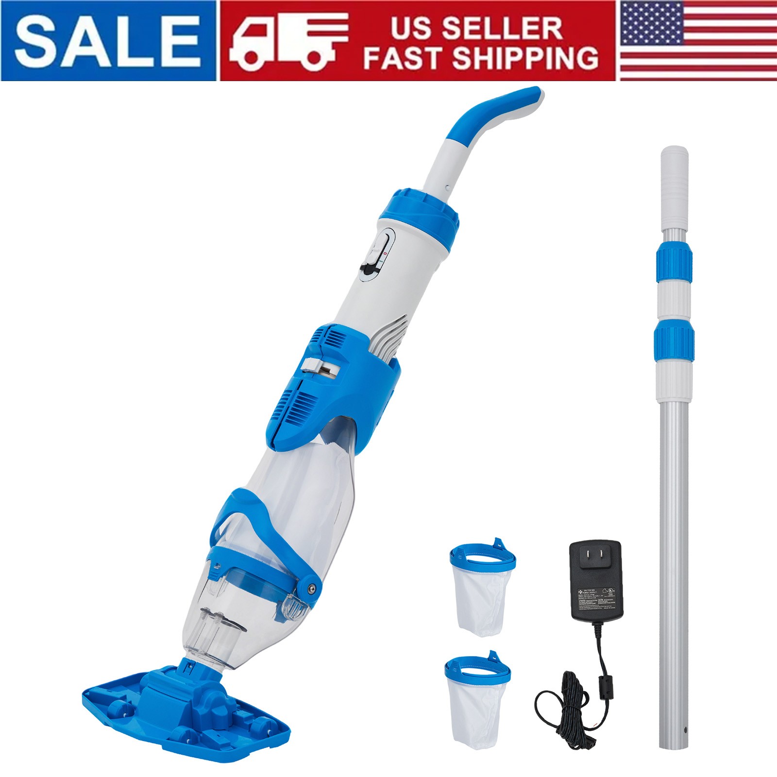 Wireless Pool Suction Cleaner Handheld Rechargeable for Above & In-ground Pools
