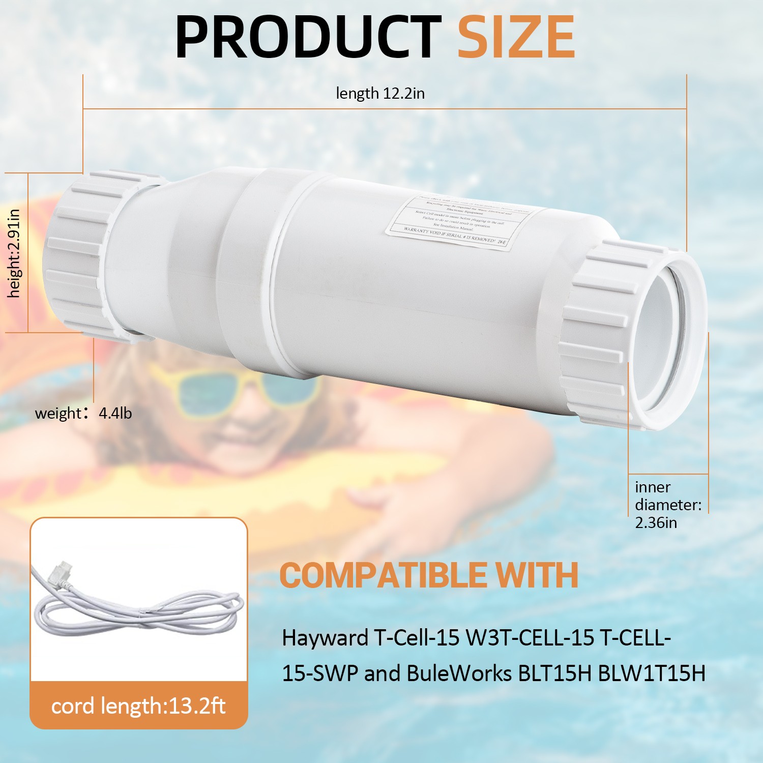Salt cell for pool Compatible with Hayward 15000-40000Gal Pool Salt Filters US