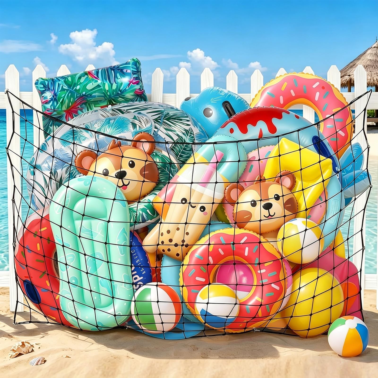 Extra Large Pool Float Storage Net, 71 »×47 » Hanging Swimming Pool Organizer…