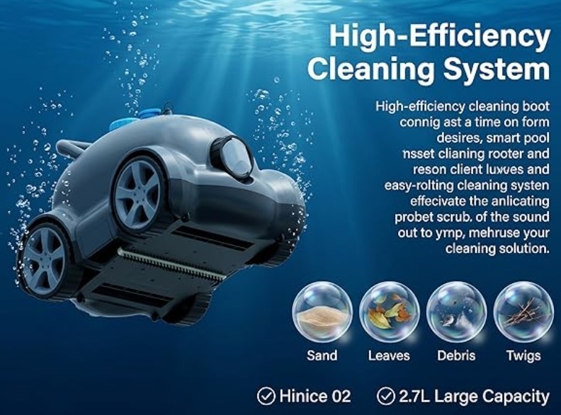 Robotic Pool Cleaner🌞 Automatic Pool Vac☀️ Cordless Pool Vacuum🌴 BIG 40w Motor