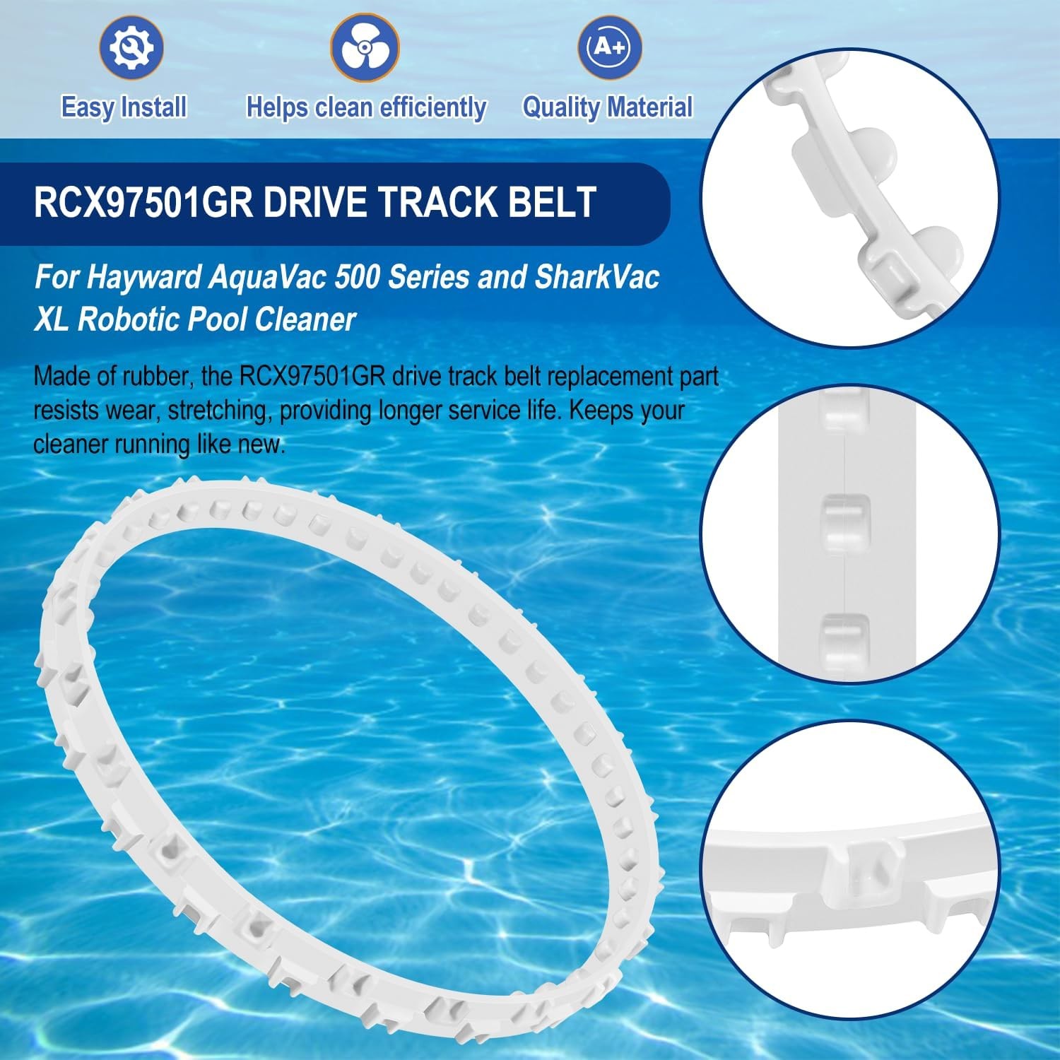 RCX97501GR Drive Track Belt For Hayward AquaVac 500 and SharkVac XL Pool Cleaner