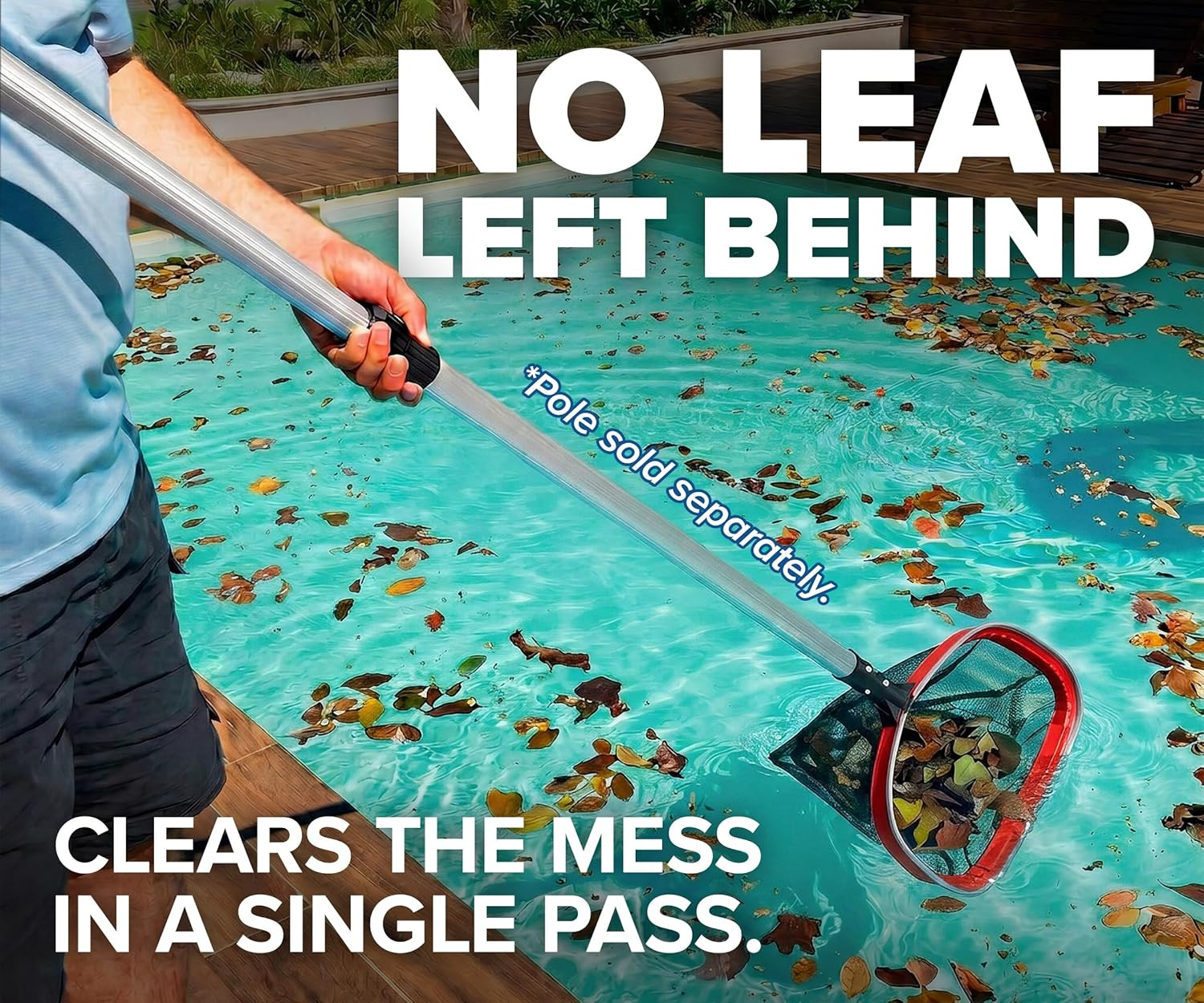 Aluminum Frame Pool Net – Deep Bag Pool Net for Leaves // Heavy Duty Pool Net fo