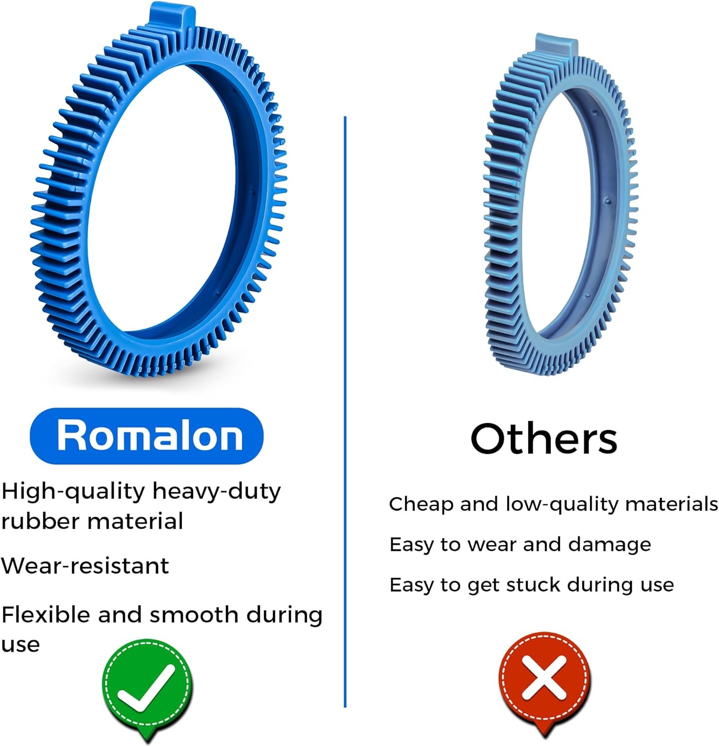 2 Pack 896584000-143 Blue Front Tire Kit with Super Hump, Pool Cleaner Tires