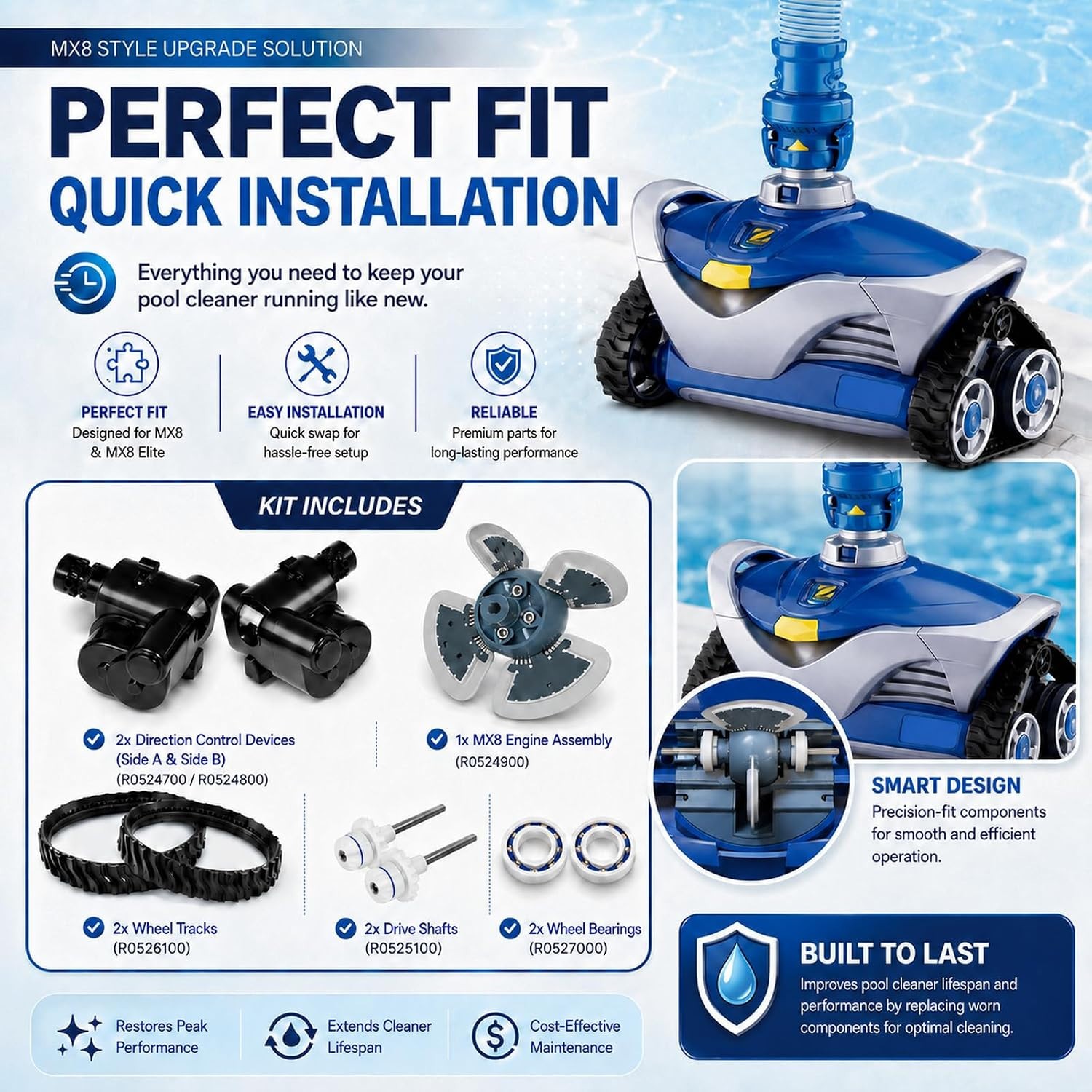 Zodiac Elite Tune Up for R0796200 MX6/MX6 Elite MX8 MX8 Elite Pool Cleaner, S708