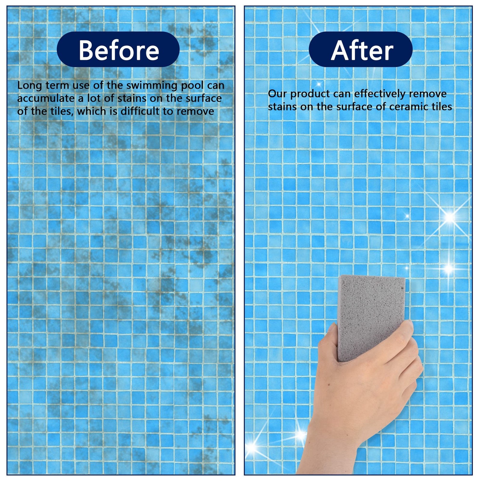 8 Pcs Pools Pumice Stone – Pool Cleaning Block Swimming Pumice Pool Tile Ston…