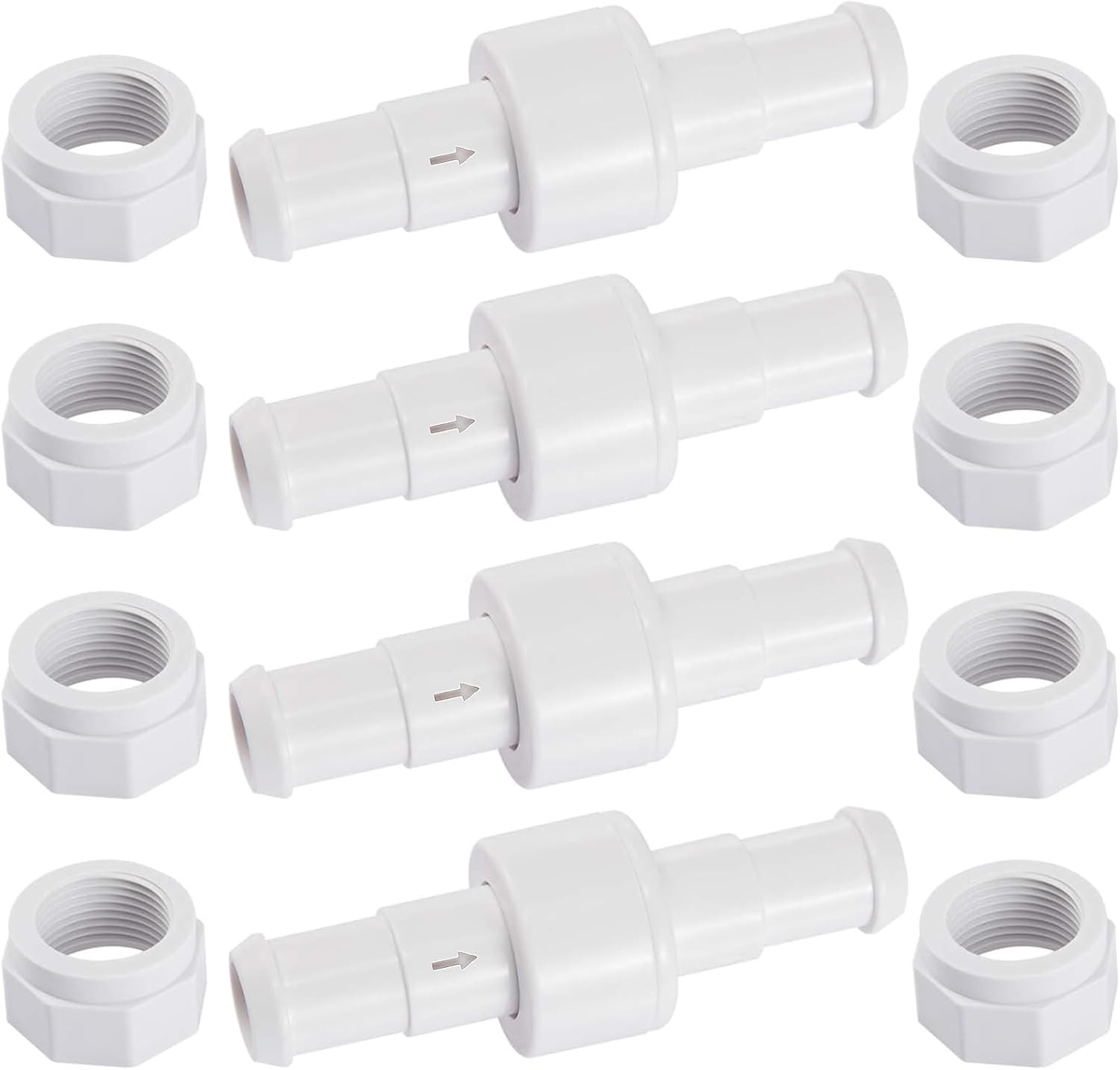 Pool Cleaner Hose Swivel Nut Kits D20 Ball Bearing Swivel & D15 Feed Hose Nut C