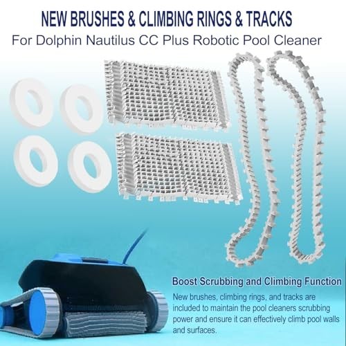Robotic Pool Cleaner Tune-Up Kit – Ultra Fine Filter Panels, Grey Brushes, Track