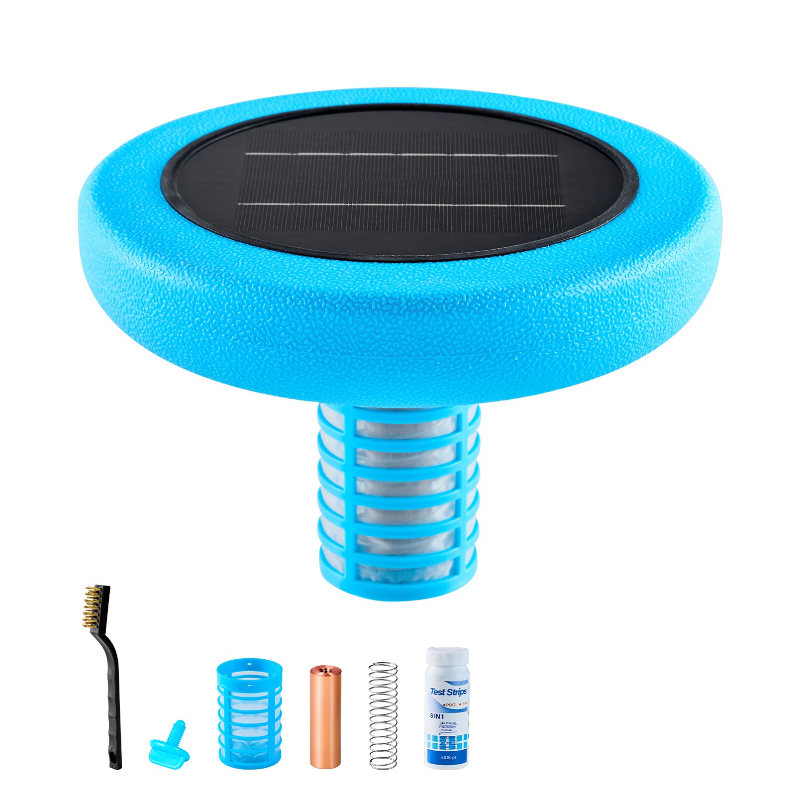 Uimoso Solar Pool Ionizer Round Copper Purifier for Pools Up to 45000 Gal, Blue