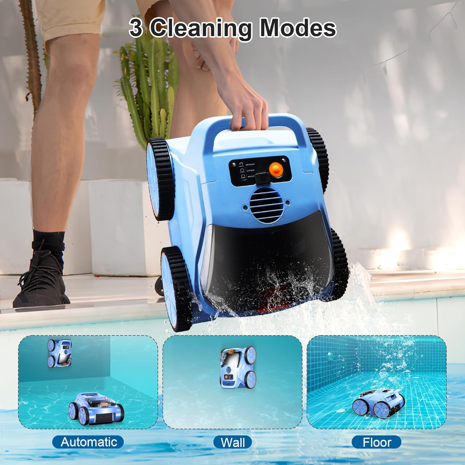 Robotic Pool Vacuum, Pool Cleaner for Inground Pools, Smart Navigation, Floor/Wa