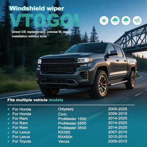 OEM Quality 26 »+22 » Windshield Wiper Blades,Premium All-Seasons J-Hook
