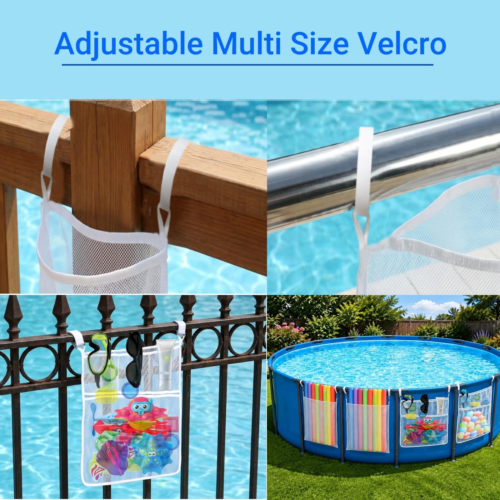 6-Pack Pool Float Storage Bags – Mesh Organizers for Noodles, Toys & Accessories