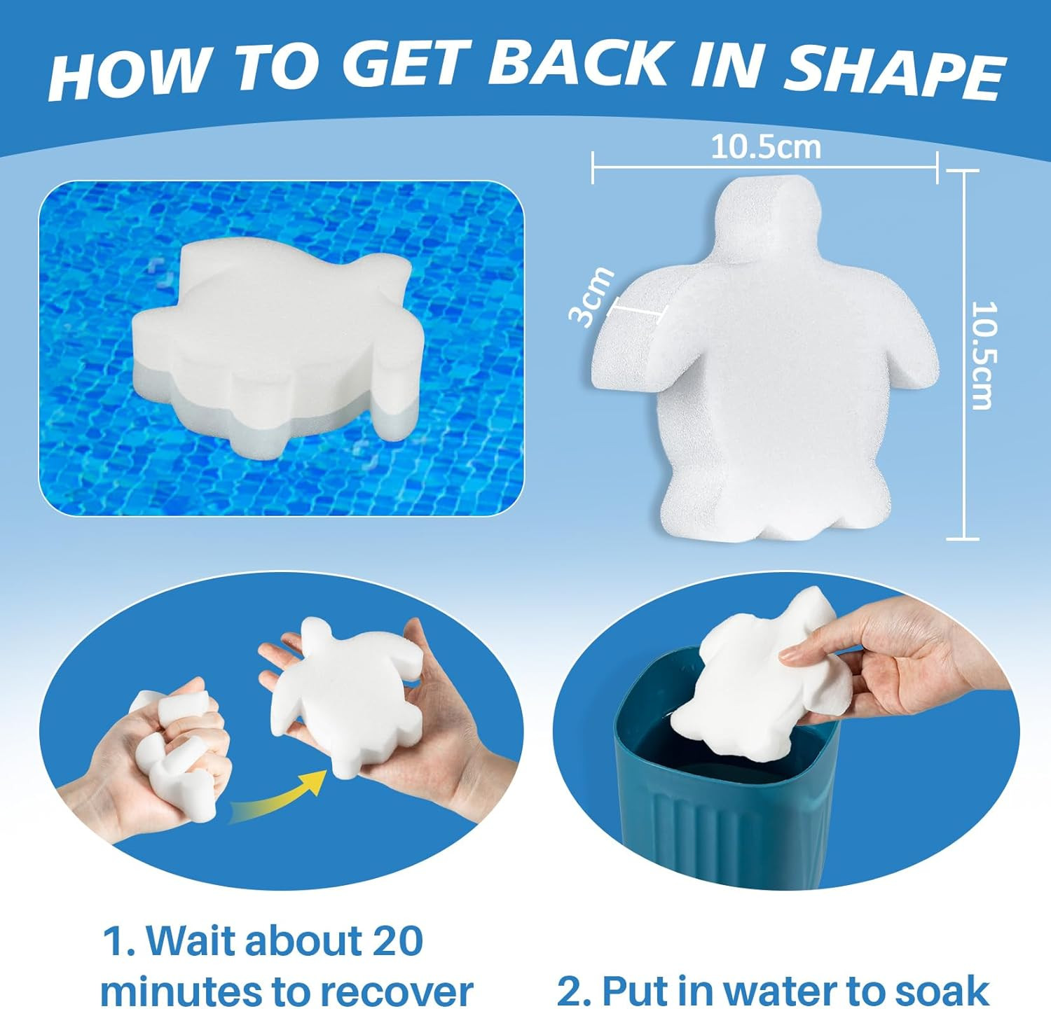 RAINFLOW 16PCS Pool Oil Absorbing Sponge – Pool Sponges That Soak up Oil Hot Tub