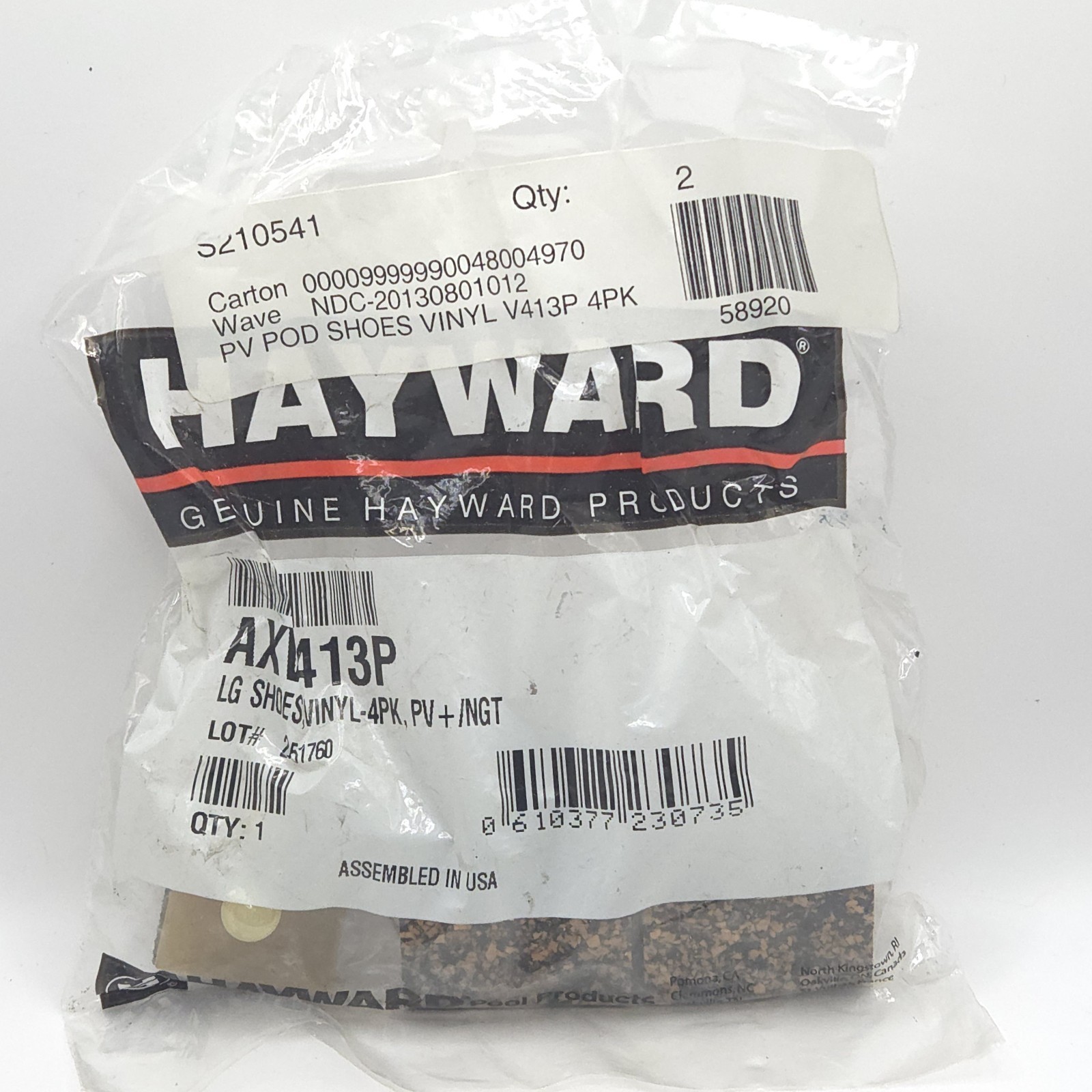 Hayward PV Pod Shoes Feet Cork 4 Pack Vinyl V413P