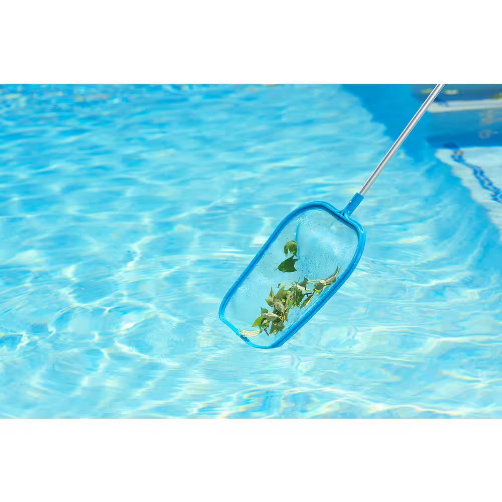 Swimming Pool and Spa Leaf Skimmer with 4 Ft. 2-Piece Pole