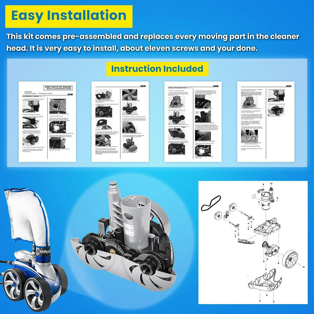 R0543200 Rebuild Tune Up Kit For Zodiac Polaris 3900 Sport & P39 Pool Cleaners