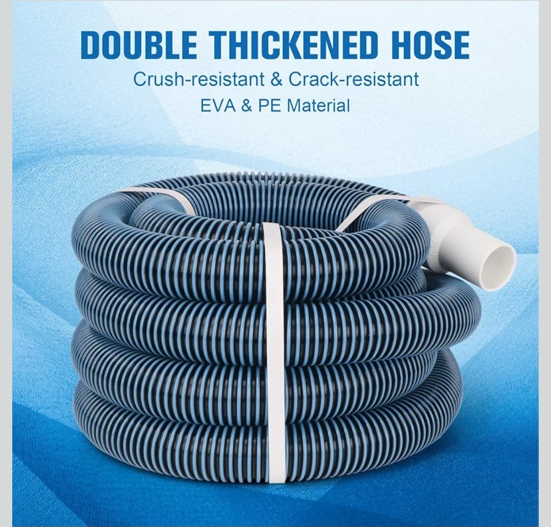 18FT Pool Vacuum Hose With Swivel Cuff 1-1/2&Prime; Diameter Flexible Heavy Duty Pool