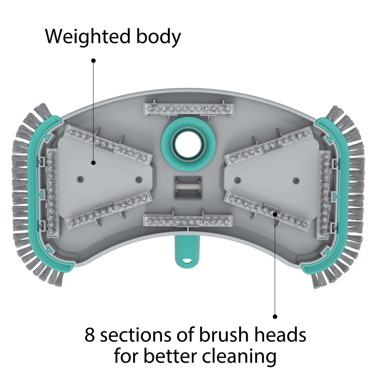 14In Pool Vacuum Head with Air Valve and Blue PP Bristles