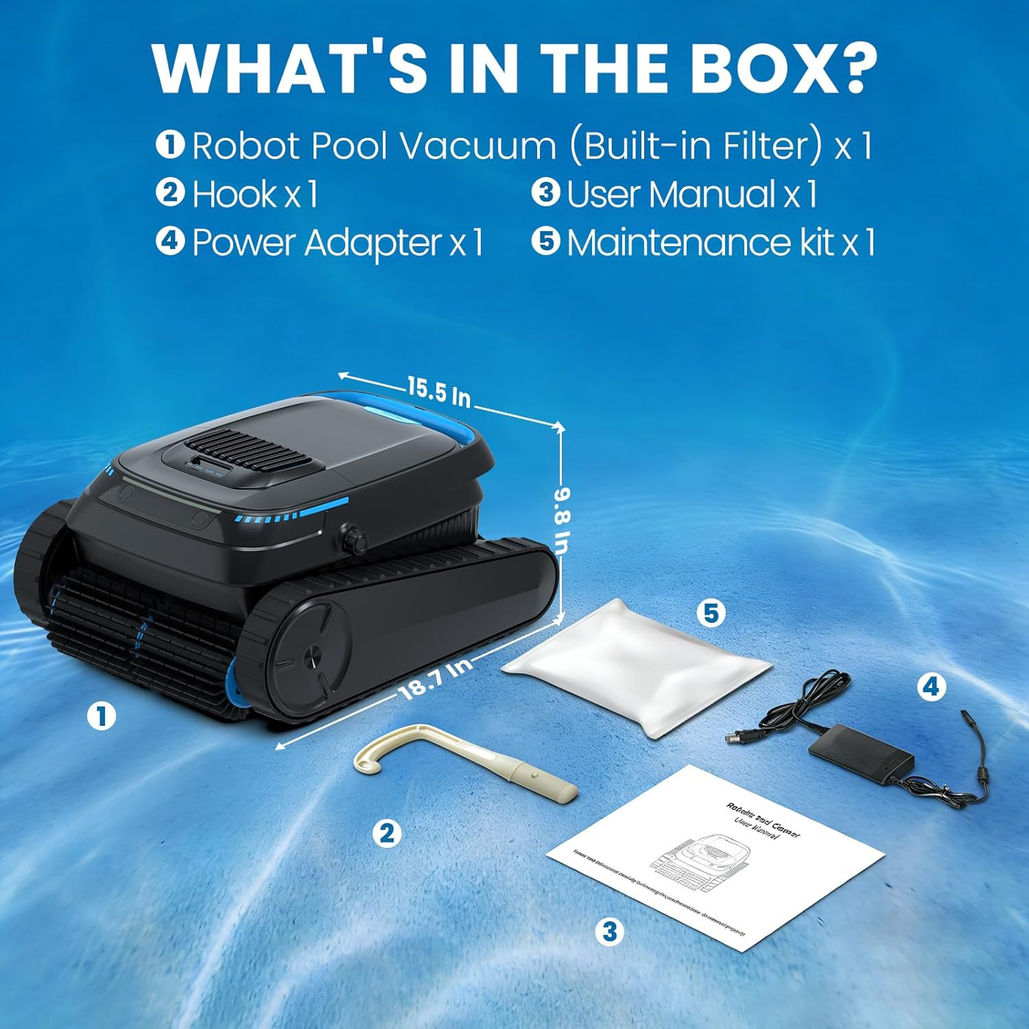 PC10 Cordless Robotic Pool Vacuum – Smart Cleaner for All Pool Types