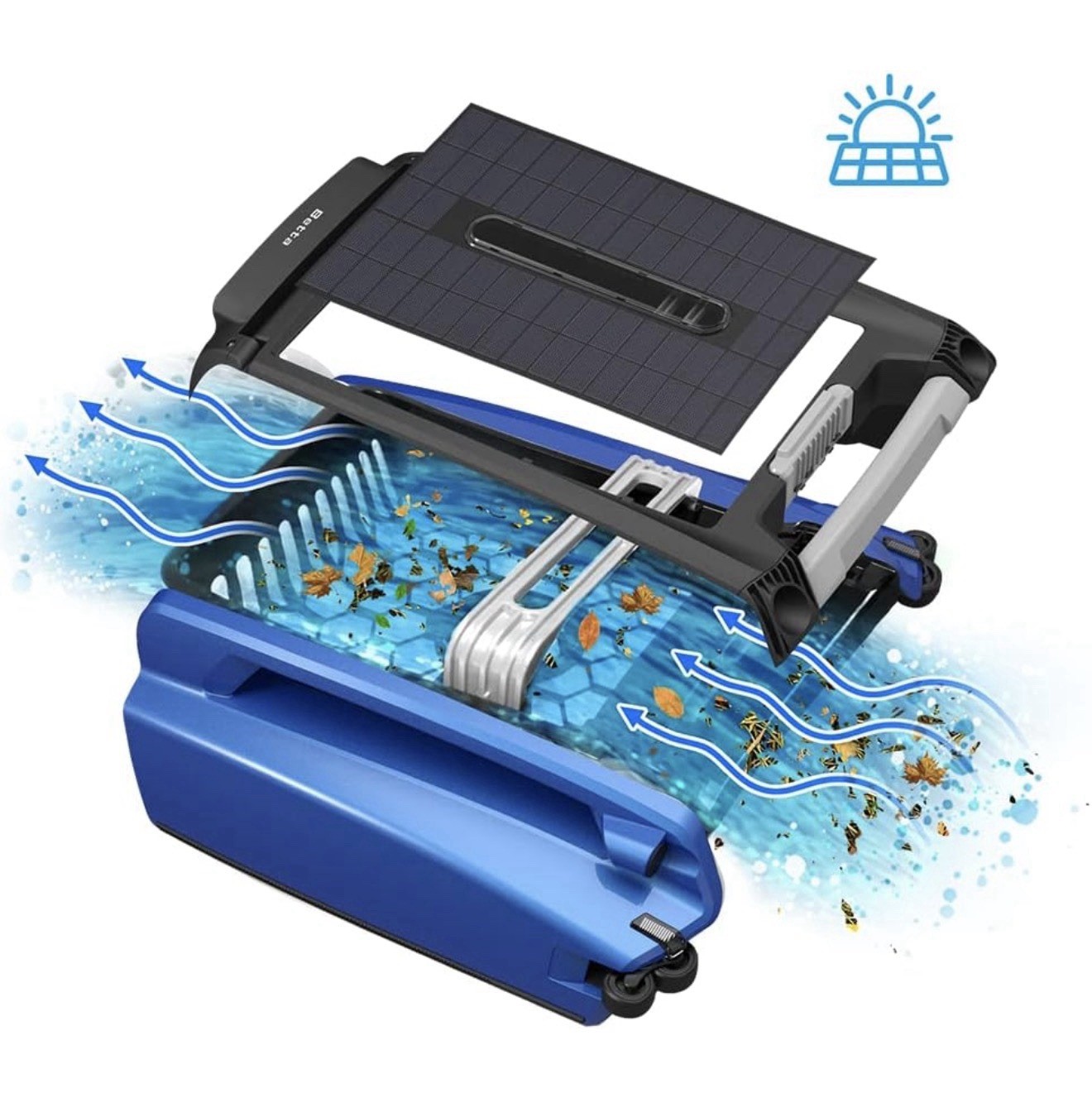 Betta SE Solar Powered Cordless Automatic Robotic Pool Cleaner, Blue/Black
