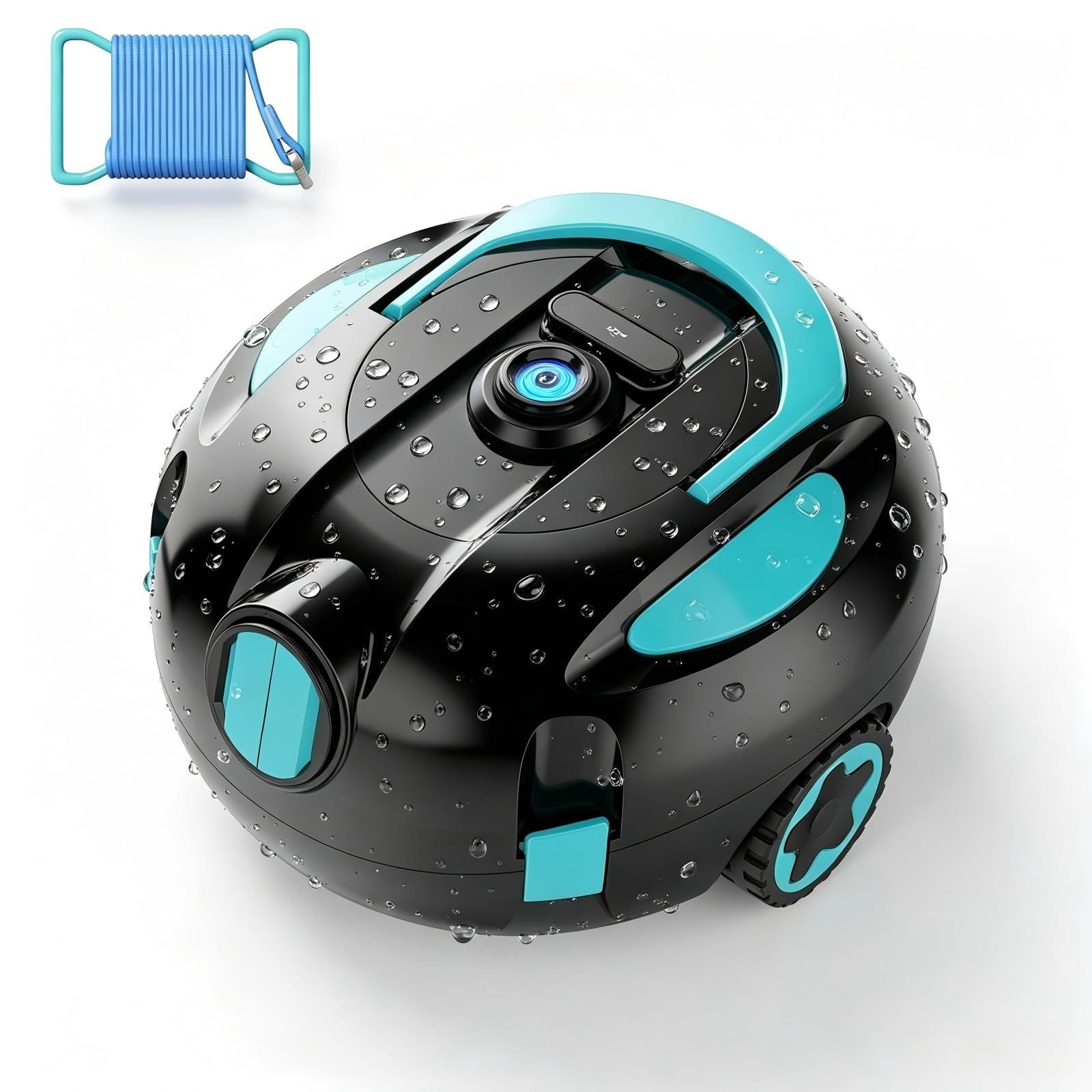 Cordless Pool Cleaner Robot, Robotic with Double Suction Blue