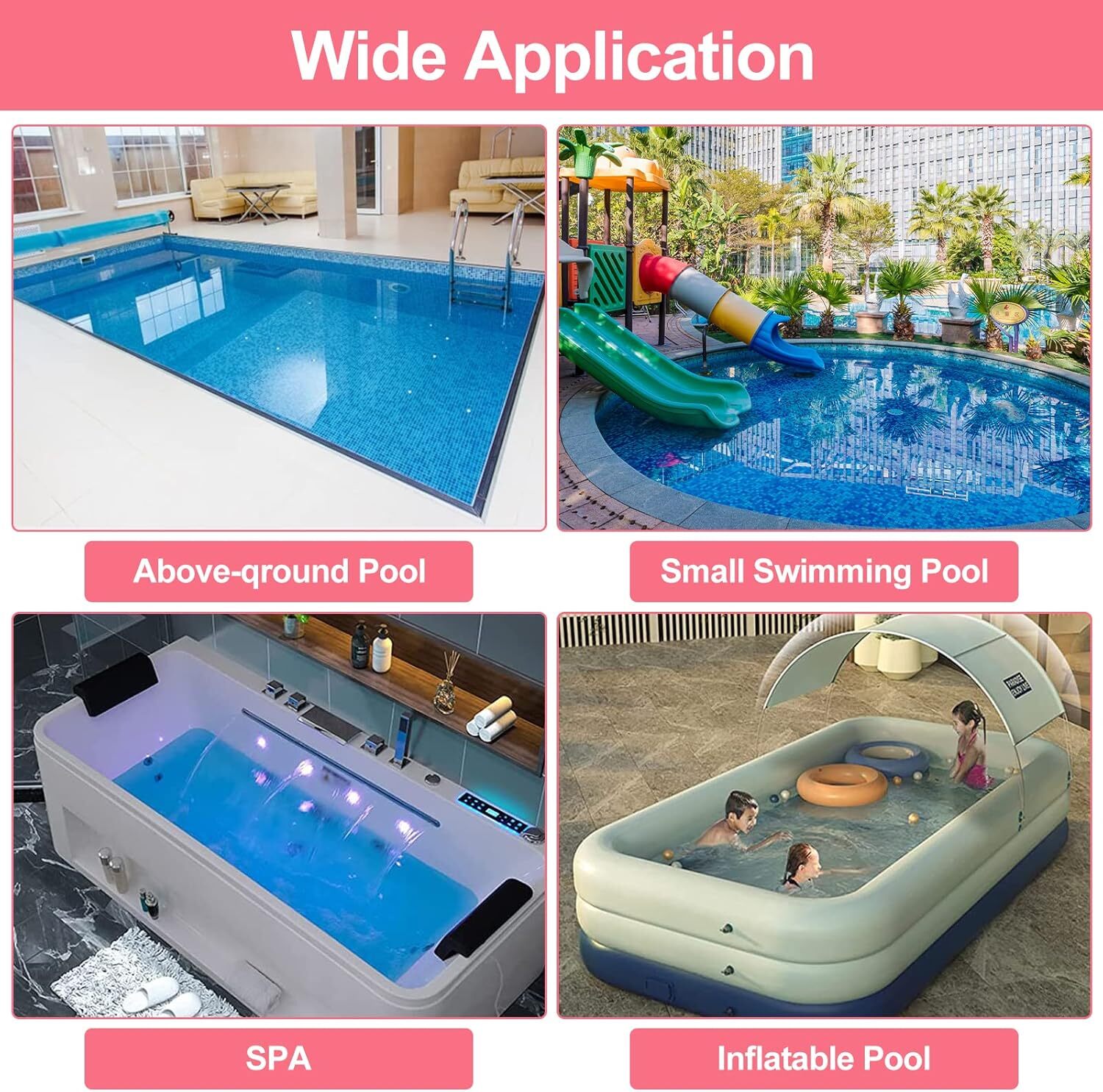 Handheld Above and In-Ground Pool Vacuum Jet Cleaner Spa Pond Fountain with Pole