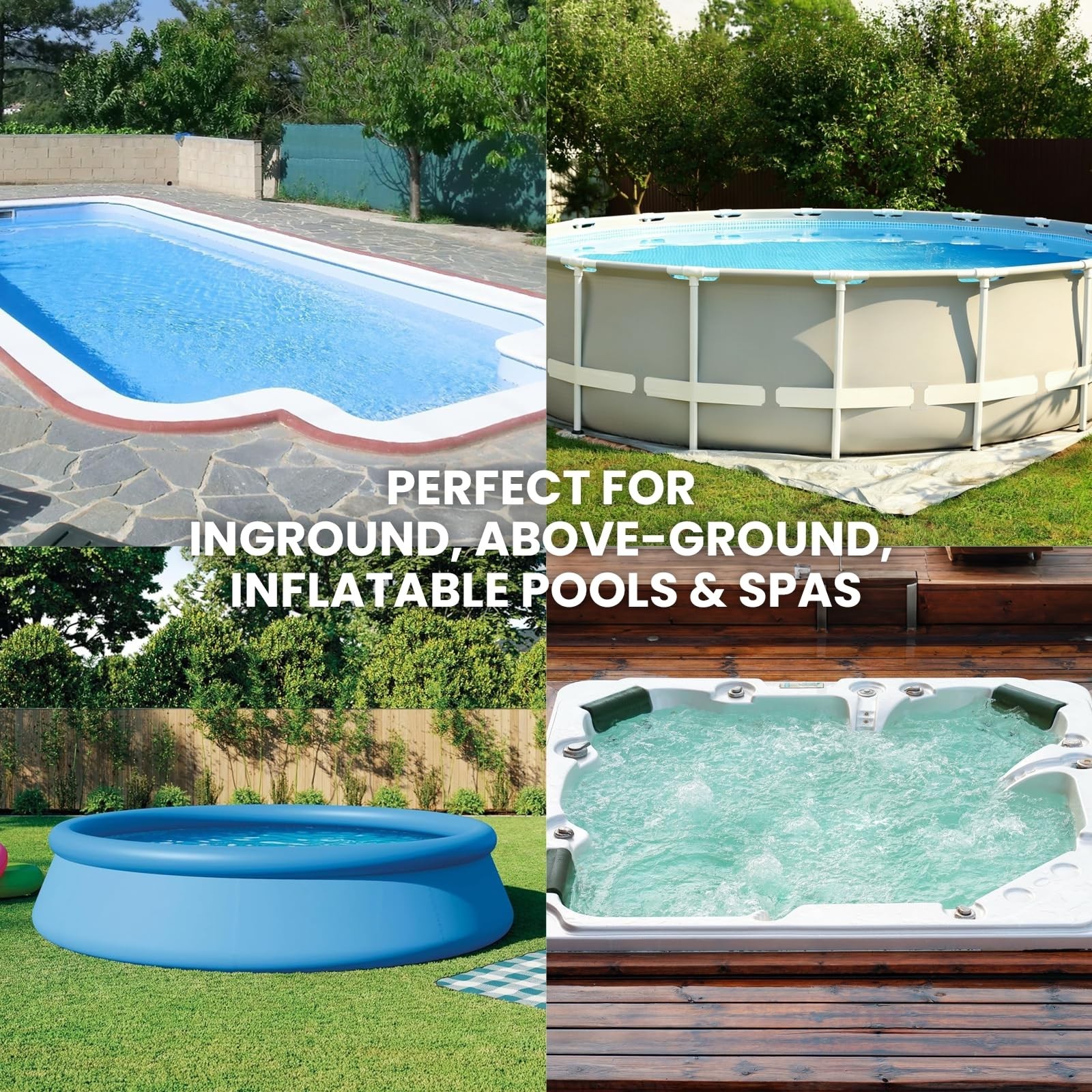 14&Prime; Weighted Pool Vacuum Head with Wheels, Manual Cleaner, Bottom Brushes & Swiv