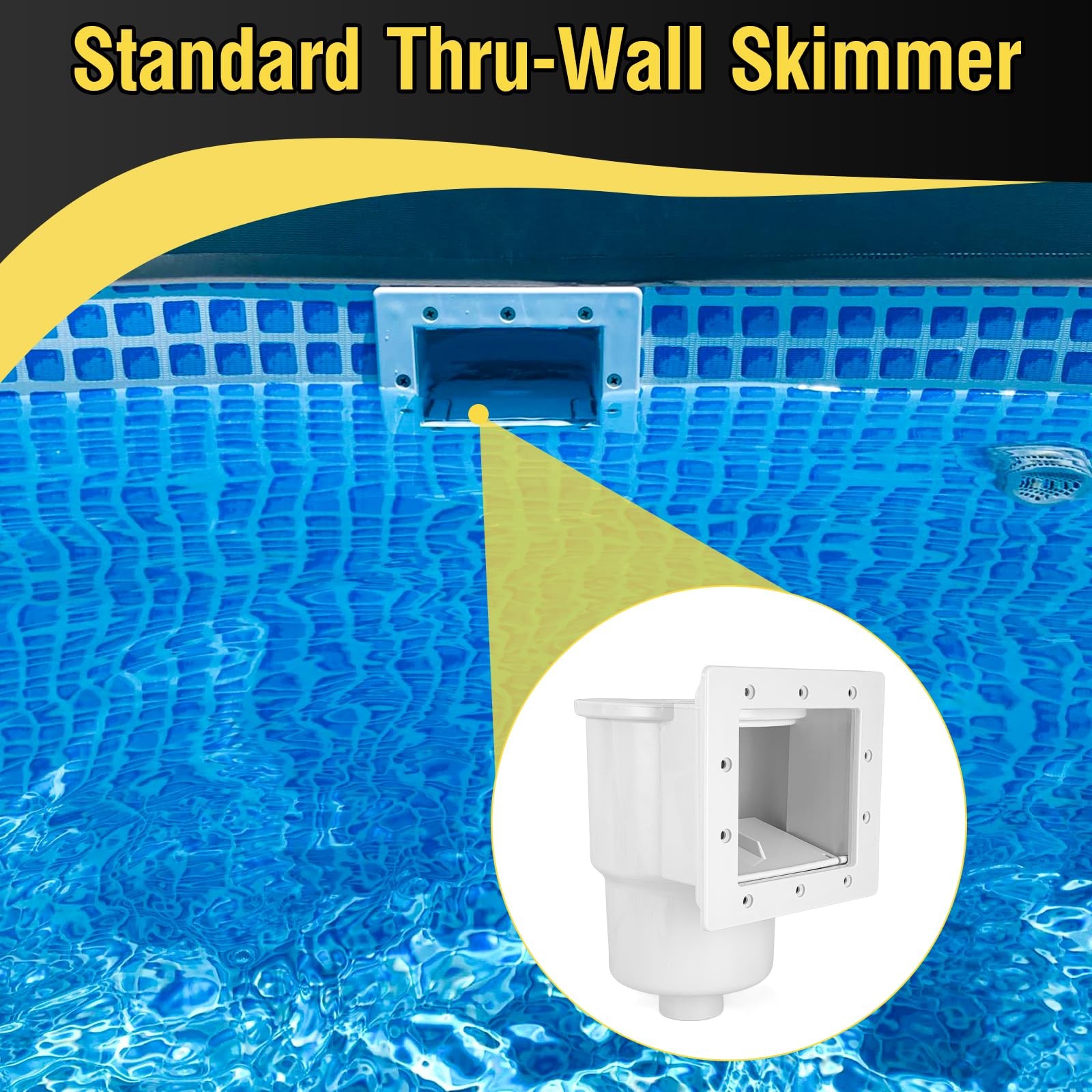 VECKYJL Above Ground Pool Skimmer Kit, Standard Thru-Wall Skimmer, Pool Wall …