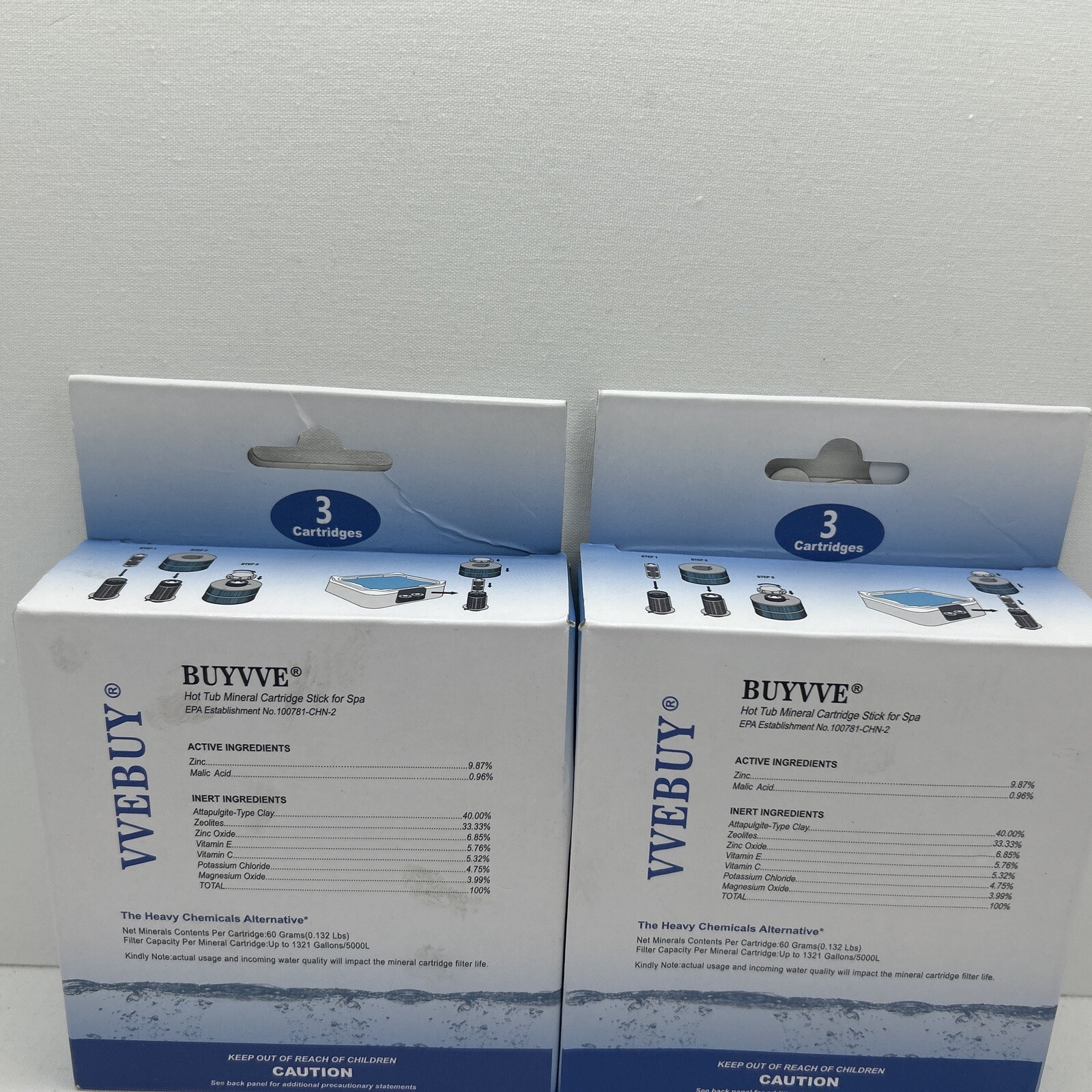 VVEBUY HOTUBJOY Lot Of 2 Mineral For Spa Floating System & Inline System 6cnt