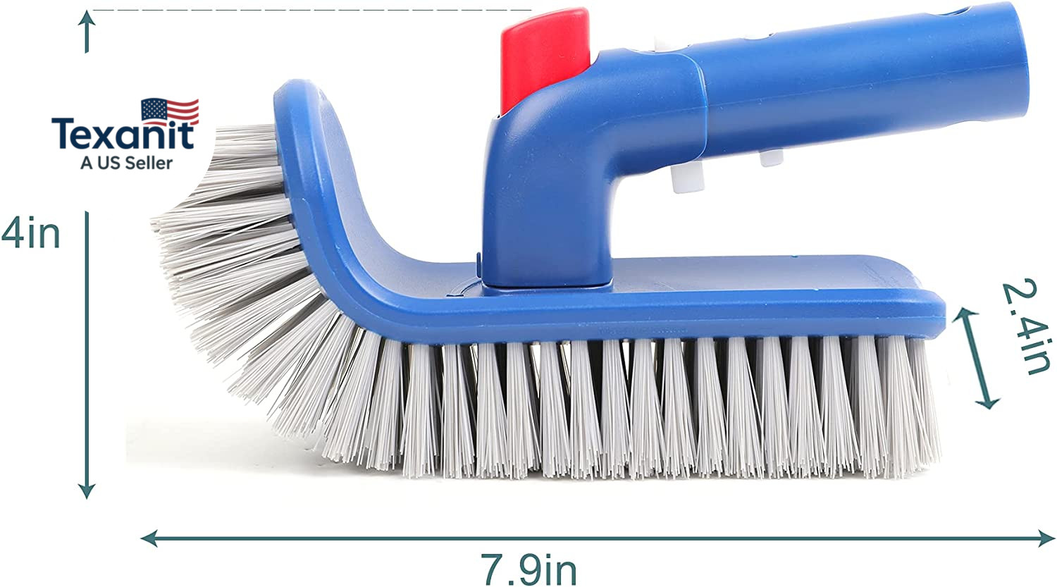 Pool Brush Head for Cleaning Walls,Steps & Corners,Rotatable Hand Scrub Brushes,