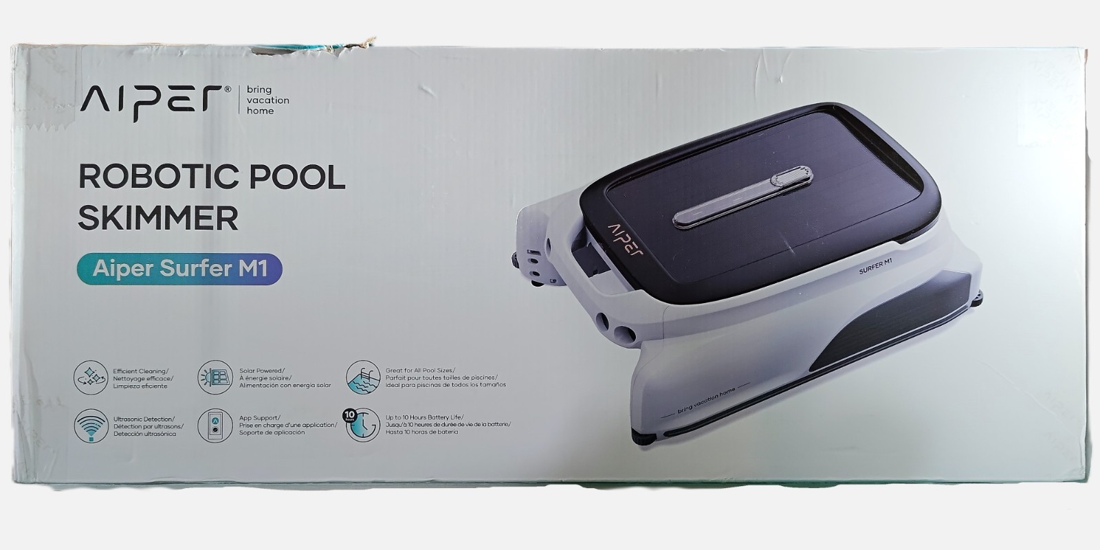 Aiper Surfer M1 Solar Powered Smart In/Above Ground Robot Pool Skimmer Cleaner