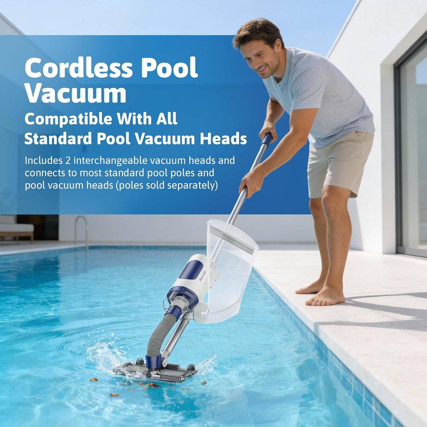 RPV901 Ultra-Powerful Rechargeable Pool Vacuum – Cordless, Consistent Runtime, W