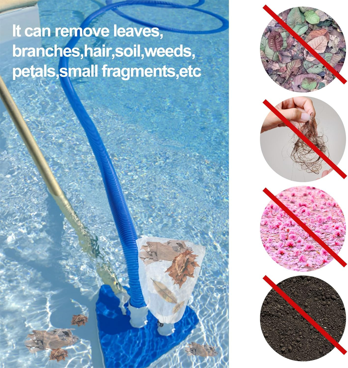 4 Pack 24X18 Inch Pool Leaf Vacuum Net Bag Replacement for Swimming Pool
