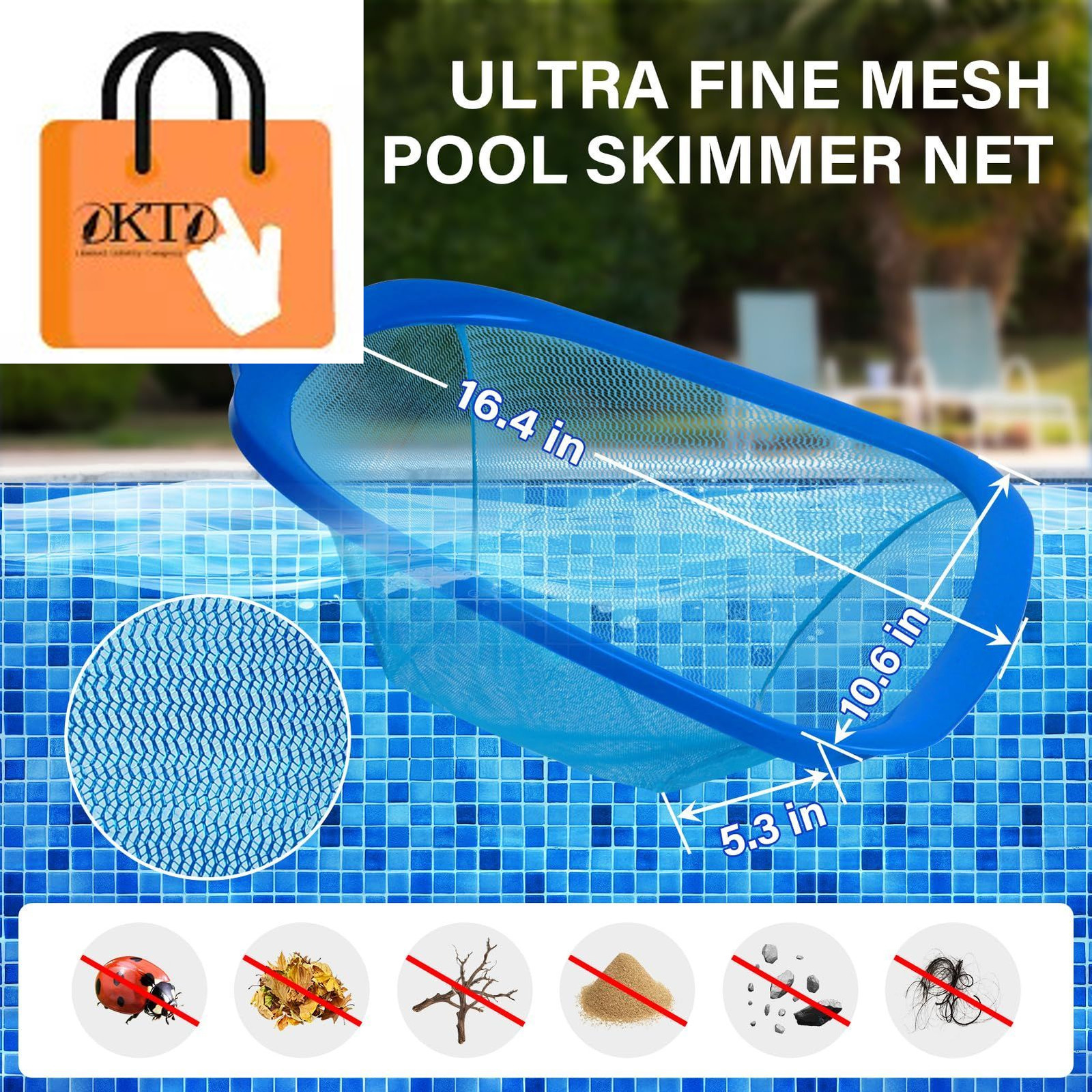 Swimming Pool Cleaning Kit Including 12.5 in Brush inches, Blue