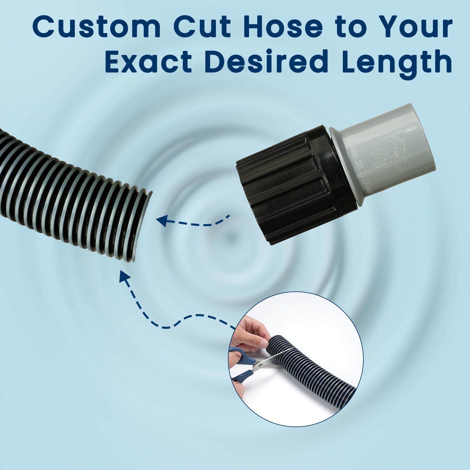 Manual Pool Vacuum Hose 1-1/2&Prime; x 35ft, Kink-Free 35-Feet, Gray