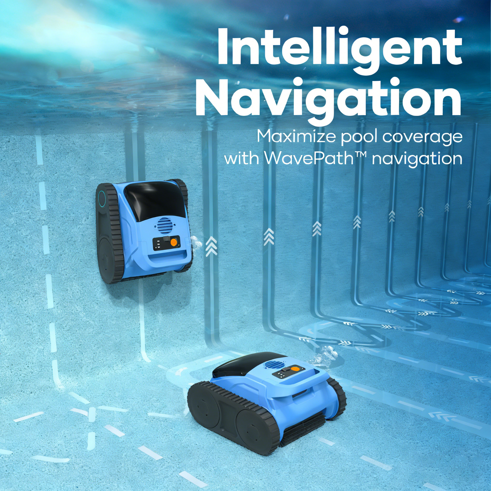 SAT Series Robotic Pool Cleaner, 7800mAh Battery, 180 Mins, Self-Parking, 200m²