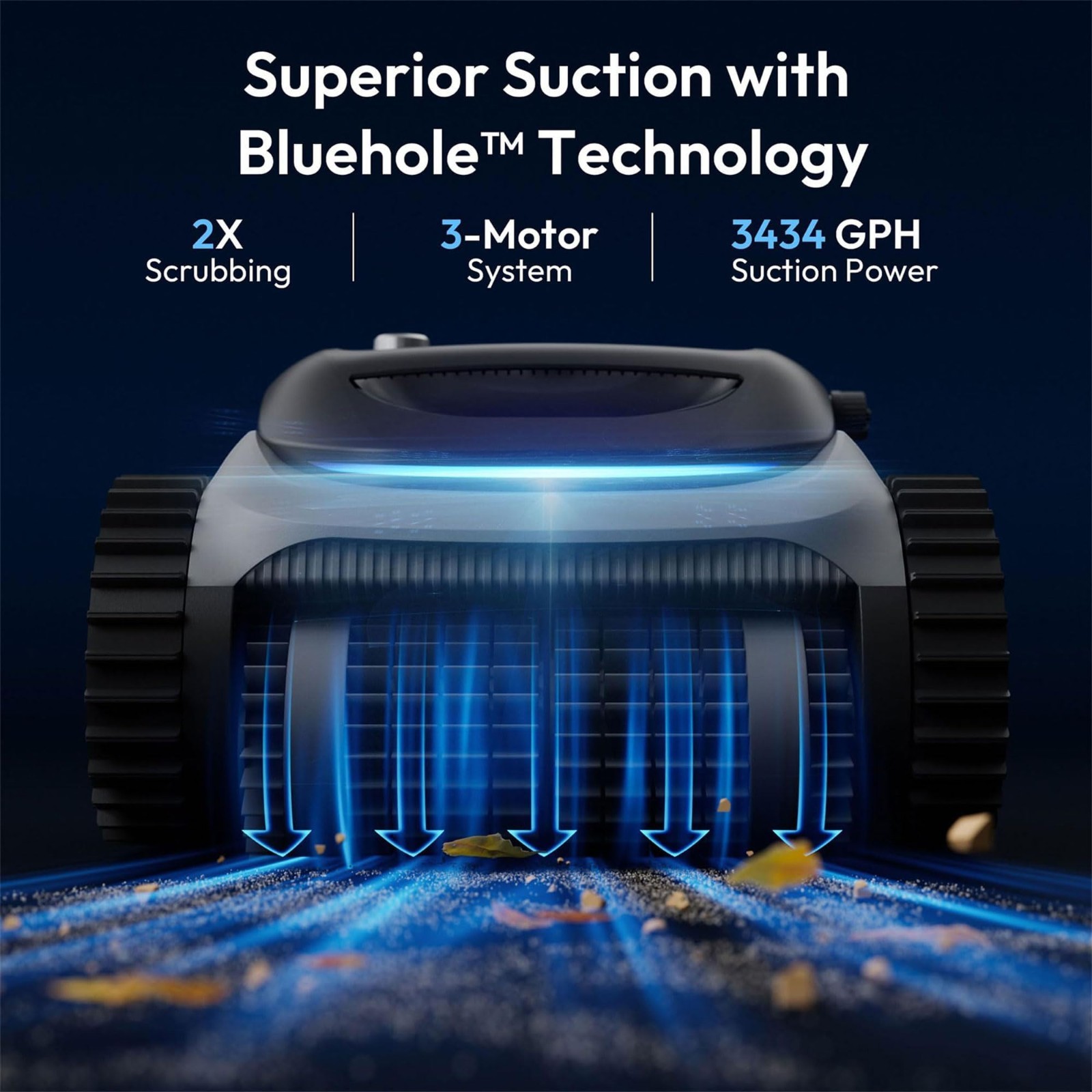 Cordless Robotic Pool Vacuum for Inground & Above Ground Pools, 210 Min Runtime,