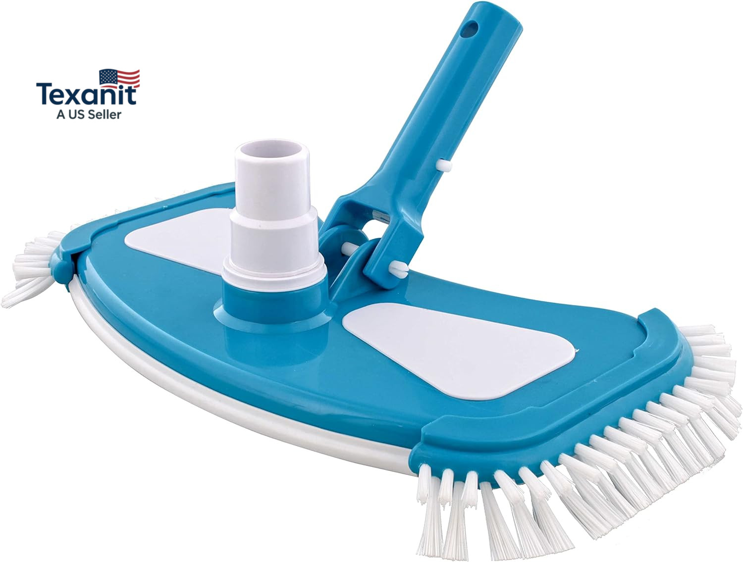 12&Prime; Deluxe Weighted Butterfly Pool Vacuum Head with Side Brushes, Swivel Hose Co