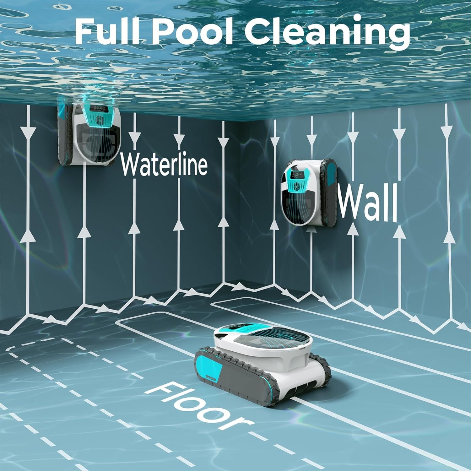 Pleco Pro Cordless Robotic Pool Cleaner, Smart Navigation, 210–240 Min Runtime,