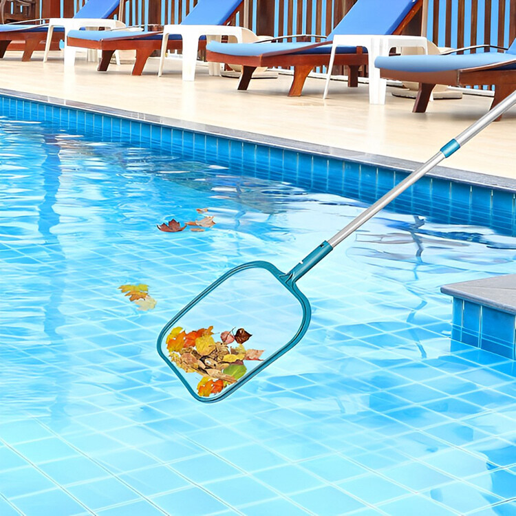 Fine Mesh Pool Leaf Skimmer Net w/ 5FT Telescopic Aluminium Pole Frame US SUPPLY