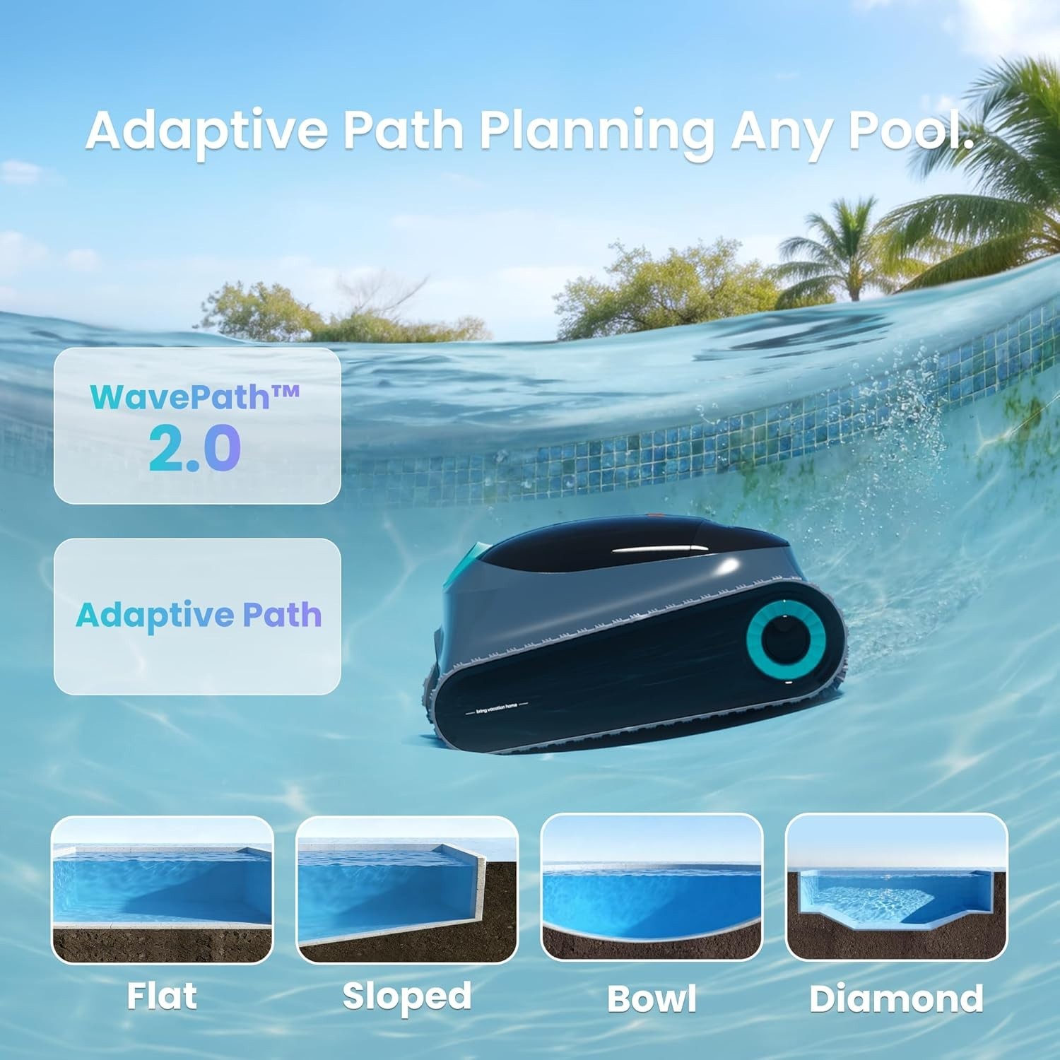 Scuba S1 Robotic Pool Cleaner Waterline Wall Dual Filtration App Control