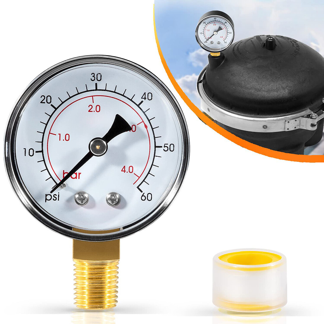 Paramount Water Valve Pressure Gauge 005-302-3590-00